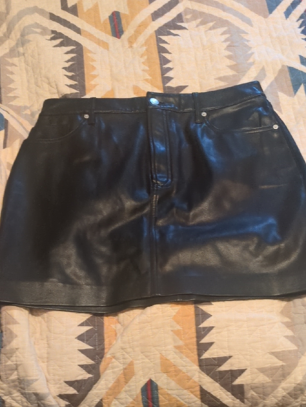 Express Black Faux Leather Mini Skirt